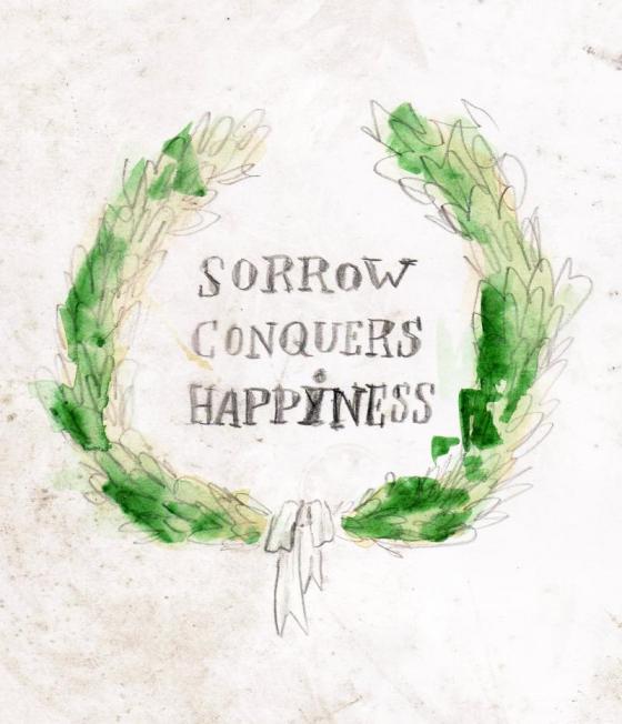Ragnar Kjartansson; "Sorrow conquers Happiness", 2006, Bleistift und Aquarell auf Papier 30 x 21cm