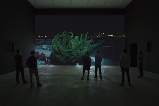 Cyprien Gaillard, "Nightlife", 2015, 3D motion picture, DCI DCP, 14:28 min installation view, Cyprien Gaillard: "Where Nature Ru
