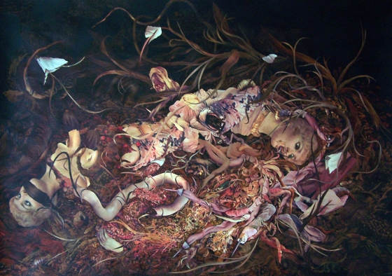 Konrad Maciejewicz, Bez tytułu, z cyklu "Afrodit", kolaż, papier 70 x 100 cm