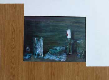 Dawid Kawalec, Regał 3, olej, płótno, tektura, okleina, 116 x 85 cm, 2006; fot. BWA Wrocław - Galeria Awangarda