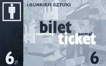Arkadiusz Lemieszek, Bunkier sztuki normalny2.2 (bilet wstępu na wystawę), olej, płótno, 84 x 66 cm, 2007; fot. BWA Wrocław - Ga