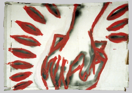 Ręka 1994, Die Pest 2, Neue Gothik Art 1995  [karton, akryl] 100cmx70cm; Galeria Potoczny / Wrocław