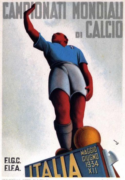 Plakat propagandowy MŚ we Włoszech w 1934 r.