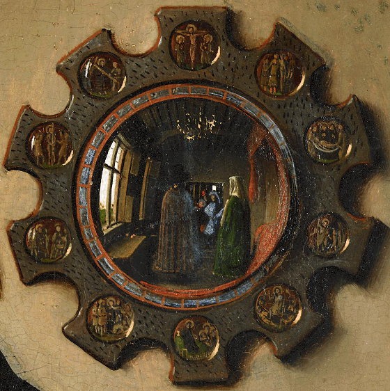 "Jan van Eyck was here 1434" ("Portret Arnolfinich", detal)