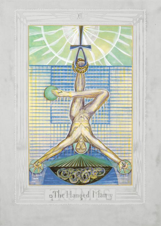 Aleister Crowley and Frieda Harris Thoth Tarot, Atu XII - The Hanged Man, 1938-40 © Ordo Templi Orientis