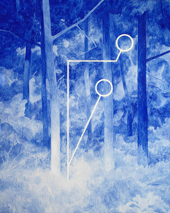 Andrzej Tobis, "Geometria w lesie", 150 x 120 cm