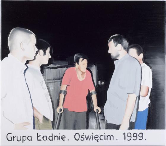 Grupa Ladnie, Oświęcim, 1999, olej na płótnie 35x40cm, Galerie Meyer Kainer, Vienna