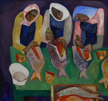 Galina Petrova, Kobiety czyszczące ryby, 1969