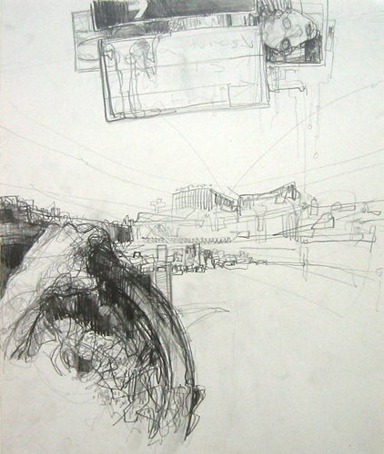 Maess, Transit Zones,Waiting Areas, 2006. 25 x 35 cm ołówek na papierze