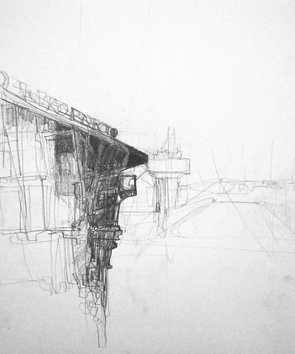 Maess, Transit Zones, Waiting Areas, 2006. 25 x 35 cm ołówek na papierze