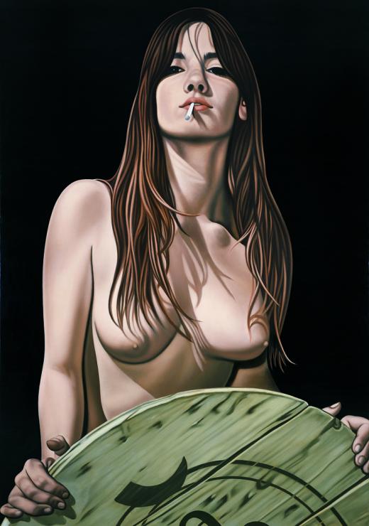 Richard Phillips, Girl with Cigarette, 2008, oil on canvas, 304.8 x 214.6 cm, Courtesy Gagosian Gallery, New York