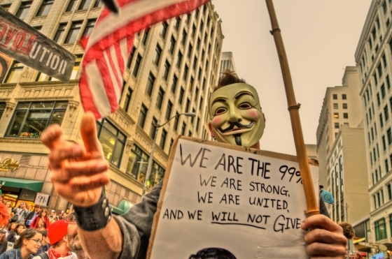 „99% Occupy Wall Street Collaborative Film”, reż. Audrey Ewell i Aaron Aites; foto: Participant Media)