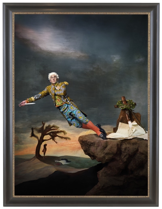 YINKA SHONIBARE, MBE; Fake Death Picture (The Suicide - Leonardo Alenza), 2011, digital chromogenic print, 76 3/8 x 58 5/8 inches © The Artist / Courtesy James Cohan Gallery, New York/Shanghai