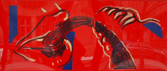 Pepsi, Bussiness Reply...,  2011 [szyld: pleksi, marker, folia] 160cmx70cmx15cm; Galeria BWA Awangarda / Wrocław