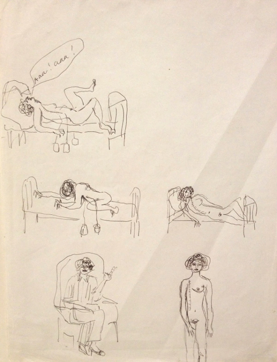Alina Szapocznikow, Bez tytułu, 1972, tusz na papierze, (c) Centre Pompidou