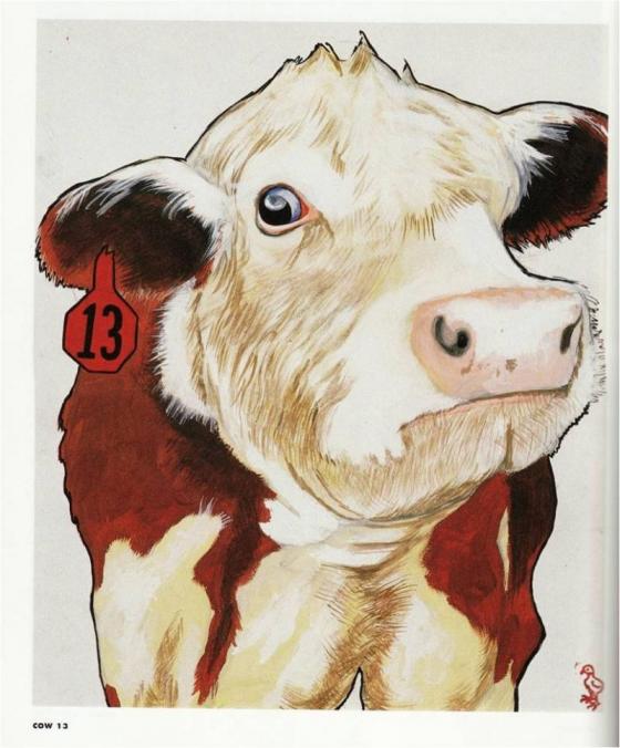 Sue Coe, Cow #13, Dead Meat, © Sue Coe