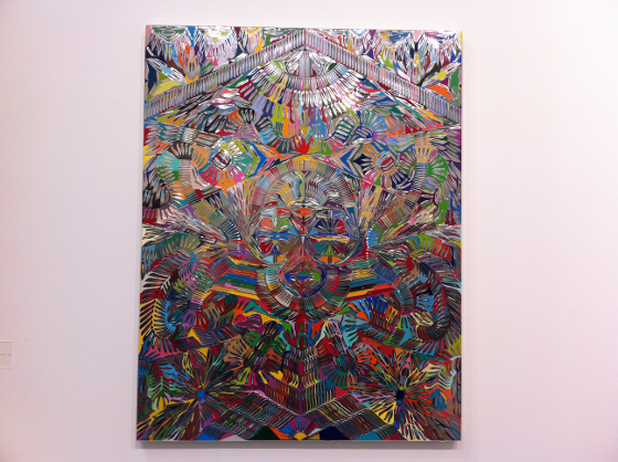 Damien Hirst, Scatter Gun, 2012, scalpel blades and signwriting paint on aluminium, 45 x 35 , White Cube