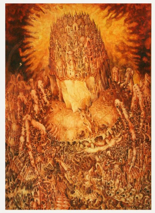 Jan Karwot, Zmierzch, 1975, akwarela, gwasz, 100 x 70,5 cm, zdjęcia ze zbiorów Zachęty Narodowej Galerii Sztuki, fot. J. Sielski