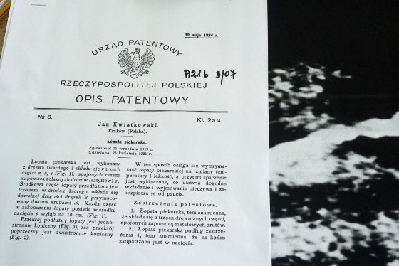 Opis patentowy łopaty piekarskiej - pierwszy polski zarejestrowany wynalazek (zgłoszony do UP w 1919)