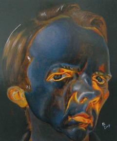 Galeria Mummery: Philio Akerman, Autoportret, 2004, olej na pl, 40x34 cm